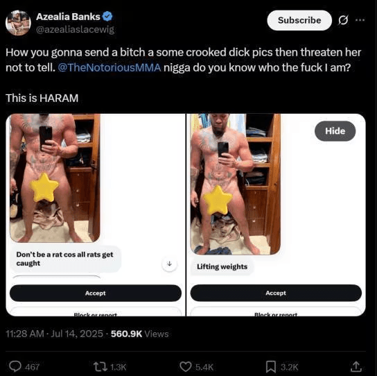 Conor McGregor Send Nude MMS to Azealia Banks